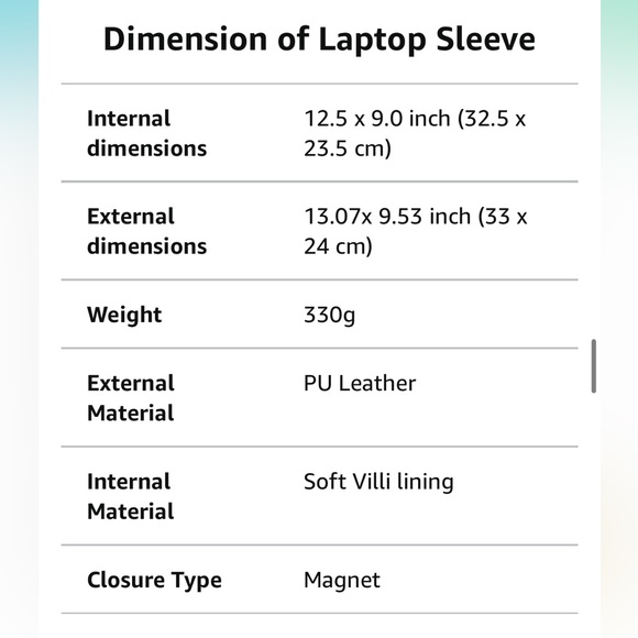 MacBook Pro 13 2016-2021 Laptop Sleeve PU Leather Case - Picture 8 of 9